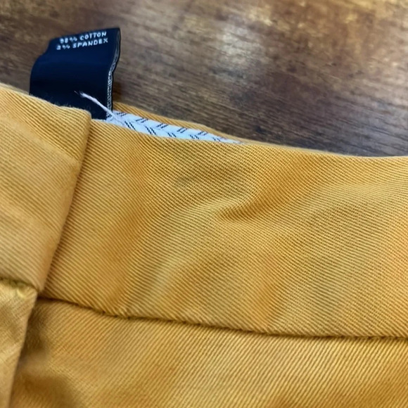 Lands End Womens Mustard Yellow Pants Size 4P Mid Rise Straight Leg Career Work - Picture 6 of 7